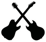 Black silhouettes of electric guitars Stock Photos Black silhouettes of electric guitars Stock Photos
