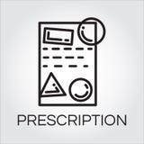 Black simple contour icon of medical prescription document vector illustration Black simple contour icon of medical prescription document vector illustration