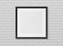 Black squared wooden frame on wall background 3D rendering stock illustration Black squared wooden frame on wall background 3D rendering stock illustration