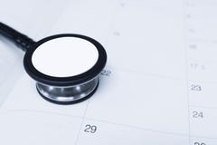 Stethoscope an calendar royalty free stock photography Stethoscope an calendar royalty free stock photography