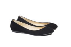 Black suede ballet flats royalty free stock photography Black suede ballet flats royalty free stock photography