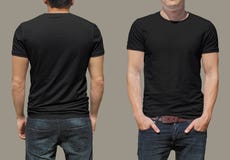Black Tshirt On A Young Man Template Royalty Free Stock Photography Black Tshirt On A Young Man Template Royalty Free Stock Photography