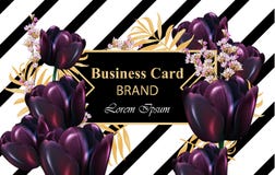 Black tulips Luxury card Vector. Beautiful illustration for invitation, wedding, brand book, business card or poster vector illustration Black tulips Luxury card Vector. Beautiful illustration for invitation, wedding, brand book, business card or poster vector illustration