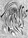 Absrtract black and white portrait vector illustration Absrtract black and white portrait vector illustration