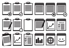 Black and White Clipboard Notebook Vector Icon Set vector illustration Black and White Clipboard Notebook Vector Icon Set vector illustration