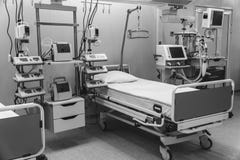 Black and white. hospital emergency room intensive care. modern equipment, concept of healthy medicine, treatment, inpatient stock photography Black and white. hospital emergency room intensive care. modern equipment, concept of healthy medicine, treatment, inpatient stock photography
