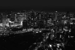 The black and white night view from Umeda Sky Building. Umeda Sky Building is the nineteenth-tallest building in Osaka stock image The black and white night view from Umeda Sky Building. Umeda Sky Building is the nineteenth-tallest building in Osaka stock image