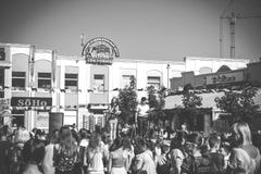 Black and White Photo of Soho Crowd Stock Image Black and White Photo of Soho Crowd Stock Image