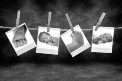 Black and White Photos Hanging on a Rope stock photo Black and White Photos Hanging on a Rope stock photo
