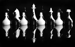 Black and white plastic chess stock image Black and white plastic chess stock image