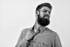 Black and white portrait of bearded man in remorse or regret Royalty Free Stock Images Black and white portrait of bearded man in remorse or regret Royalty Free Stock Images