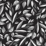 Black and white seamless pattern with watercolor branches vector illustration Black and white seamless pattern with watercolor branches vector illustration
