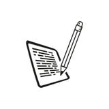 Simple outline vector icon of filling a document vector illustration Simple outline vector icon of filling a document vector illustration