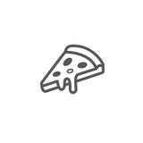 Simple vector outline line art icon of a slice of pizza royalty free illustration Simple vector outline line art icon of a slice of pizza royalty free illustration