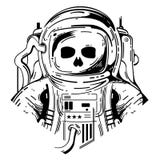 Black and white skull in suit vector illustration Black and white skull in suit vector illustration