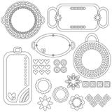 Black and white tag and label collection and hearts. Black and white tag and label collection, hearts, flowers and absract ornaments royalty free illustration Black and white tag and label collection and hearts. Black and white tag and label collection, hearts, flowers and absract ornaments royalty free illustration