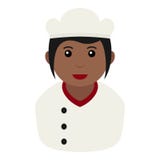 Black Woman Chef Avatar Flat Icon on White Royalty Free Stock Image Black Woman Chef Avatar Flat Icon on White Royalty Free Stock Image