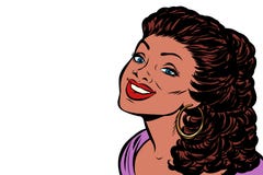 Black woman smiling. Isolate on white background royalty free illustration Black woman smiling. Isolate on white background royalty free illustration