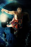 Black Woman Underwater Dress Fantasy stock photo Black Woman Underwater Dress Fantasy stock photo