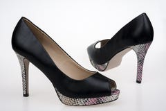 Black women`s high-heeled shoes royalty free stock photos Black women`s high-heeled shoes royalty free stock photos