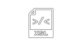 Black XSL File Document Icon. Download Xsl Button Line Icon on White  Background. Excel File Symbol Stock Footage - Video of concept, internet:  202760492