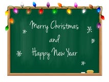 Blackboard Happy New Year. Vector illustration of Blackboard Happy New Year. Used blending mode and transparency. Background, blackboard, text and christmas vector illustration Blackboard Happy New Year. Vector illustration of Blackboard Happy New Year. Used blending mode and transparency. Background, blackboard, text and christmas vector illustration