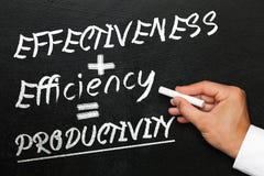 Blackboard with text effectiveness, efficiency and productivity Stock Photos Blackboard with text effectiveness, efficiency and productivity Stock Photos