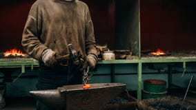Blacksmith At Work In The Smithy Royalty Free Stock Photography