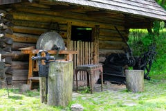 Blacksmith`s tools in an old forge royalty free stock photography Blacksmith`s tools in an old forge royalty free stock photography