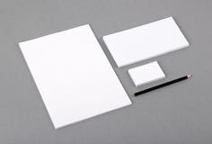 Blank Basic Stationery. Letterhead Flat, Business Card, Envelope Stock Images