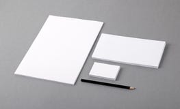 Blank Basic Stationery. Letterhead Flat, Business Card, Envelope Stock Image Blank Basic Stationery. Letterhead Flat, Business Card, Envelope Stock Image