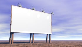Blank billboard with lights stock illustration Blank billboard with lights stock illustration