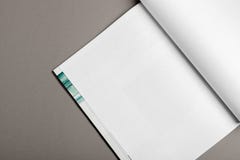 Blank Brochure magazine isolated on grey to replace your design stock photography Blank Brochure magazine isolated on grey to replace your design stock photography