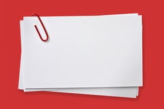 Blank Cards with Red Paper Clip