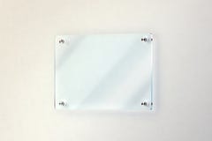 Download Blank Glass Nameplate Mounted On The Wall Mockup, Clipping Path Stock Illustration ...