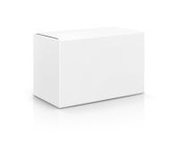 Blank packaging white cardboard box isolated on white background