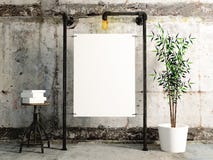 Blank poster hanging on pipe industrial with concrete background vector illustration Blank poster hanging on pipe industrial with concrete background vector illustration