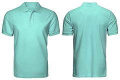 Men In Blank Turquoise Polo Shirt, Front And Back View, White ...