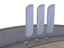 Blank white convax bow flag outdoor advertising shield beach flag banner or vertical wind banner mock up template. vector illustration Blank white convax bow flag outdoor advertising shield beach flag banner or vertical wind banner mock up template. vector illustration