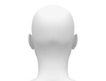 Blank White Female Head - Back view