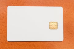 Blank White ID Card With Chip Stock Photo