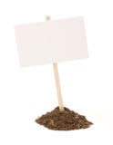 Blank White Sign in Dirt Pile - Isolated