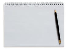 Blank White Spiral Notebook And Pencil Royalty Free Stock Photo