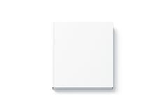 Blank white square hardback book mock up, top view