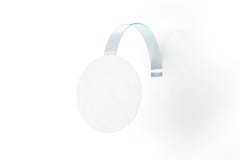 Blank white wobbler hang on wall mock up, clipping path royalty free stock images Blank white wobbler hang on wall mock up, clipping path royalty free stock images