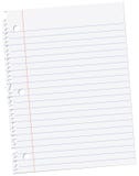 Blatt des Notizbuchpapiers