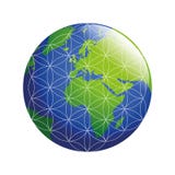 Blaue und grüne Erde mit Blume des Lebens stock abbildung Blaue und grüne Erde mit Blume des Lebens stock abbildung