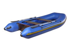 Blaues aufblasbares Boot GummipVC mit den Rudern, lokalisiert auf Weiß. stockbild Blaues aufblasbares Boot GummipVC mit den Rudern, lokalisiert auf Weiß. stockbild