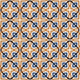 Blauw en oranje geometrisch tegelspatroon stock illustratie Blauw en oranje geometrisch tegelspatroon stock illustratie