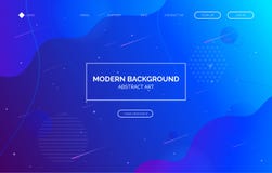 Blauwe gradiënt vloeibare achtergrond, banner voor presentatie, landingspagina, website stock illustratie Blauwe gradiënt vloeibare achtergrond, banner voor presentatie, landingspagina, website stock illustratie